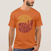 Blijf Groovy met een plons rood en geel T-shirt (Voorkant)