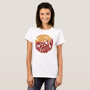 Blijf Groovy met een plons rood en geel T-shirt