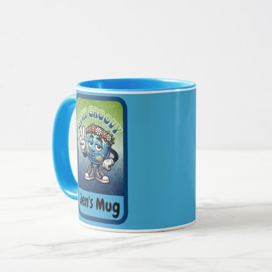 Blijf Groovy [MIJN NAAM] Mok (Voorkant links)