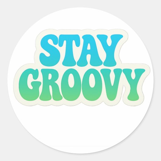 Blijf Groovy Neon Retro Golvende Tekst – Sticker (Voorkant)