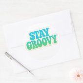 Blijf Groovy Neon Retro Golvende Tekst – Sticker (Envelop)