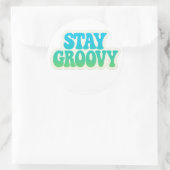 Blijf Groovy Neon Retro Golvende Tekst – Sticker (Tas)