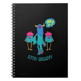 Blijf groovy overal, grappige kinderen op school notitieboek