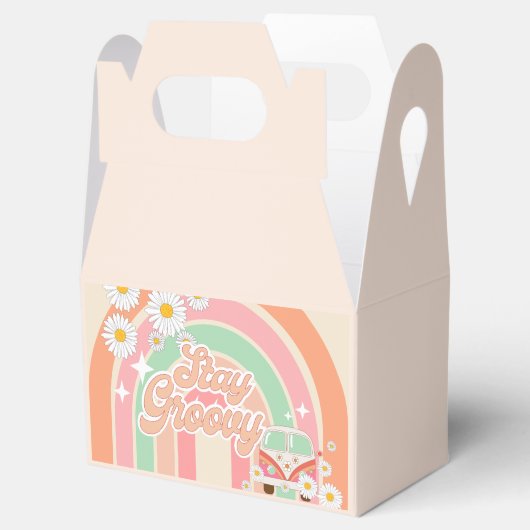 Blijf Groovy Rainbow Hippie 70's verjaardag Bedankdoosjes (Geopend)