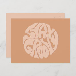 Blijf Groovy Retro Beige Briefkaart