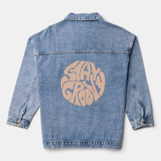 Blijf Groovy Retro Beige Denim Jacket (Achterkant)