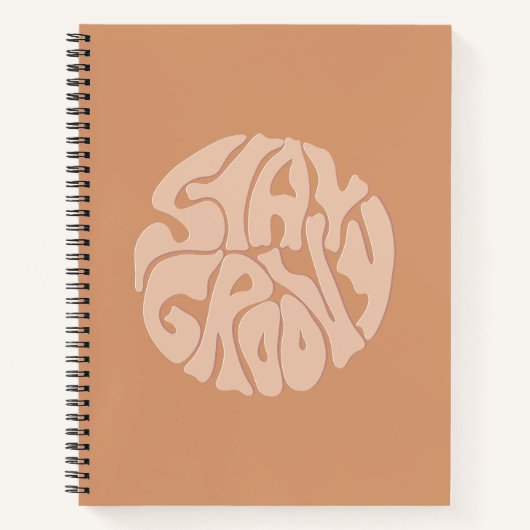 Blijf Groovy Retro Beige Notitieboek (Voorkant)