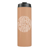 Blijf Groovy Retro Beige Thermosbeker (Voorkant)