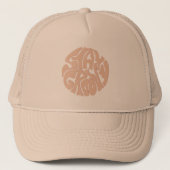Blijf Groovy Retro Beige Trucker Pet (Voorkant)
