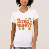 Blijf groovy retro daisy flower power design t-shirt (Voorkant)