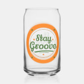 "Blijf Groovy" Retro Design Drinkglas Blikvorm Glas (Voorkant)
