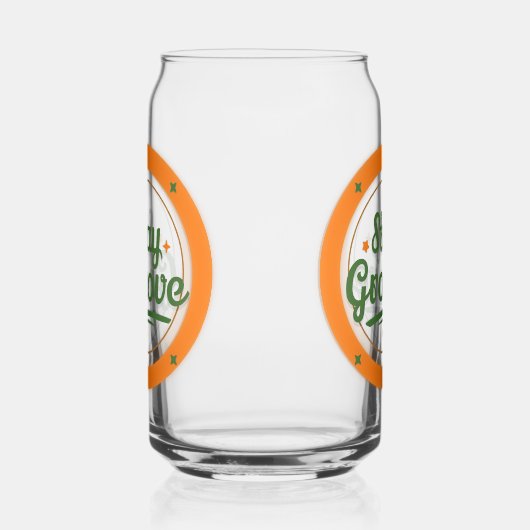 "Blijf Groovy" Retro Design Drinkglas Blikvorm Glas (Links)
