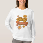 Blijf groovy – Retro Flower Power Design T-shirt (Voorkant)