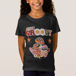 Blijf Groovy Retro Paddenstoel & Madeliefje Bloem  T-shirt