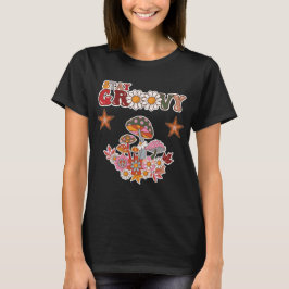 Blijf Groovy Retro Paddenstoel & Madeliefje Bloem  T-shirt
