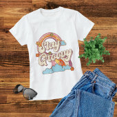 Blijf Groovy Retro Rainbow Flowers Typografie T-shirt