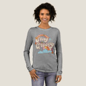 Blijf Groovy Retro Rainbow Flowers Typografie Tri-Blend Shirt (Voorkant)