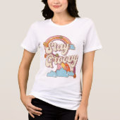 Blijf Groovy Retro Rainbow Flowers Typografie Tri-Blend Shirt (Voorkant)