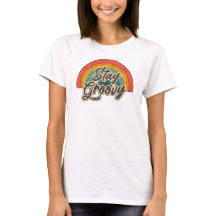 Blijf Groovy Retro Regenboog Citaat Design