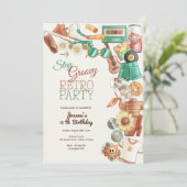 Blijf groovy retro verjaardagsfeest kaart (Staand voorkant)