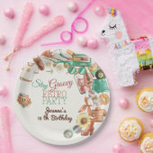 Blijf groovy retro verjaardagsfeest papieren bordje (Feest)