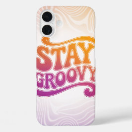 Blijf Groovy Roze Paarse Retro Hoesje
