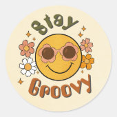 Blijf Groovy Verjaardagssticker Ronde Sticker (Voorkant)