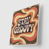 Blijf Groovy Vierkante Klok (Hoek)