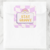 Blijf Groovy Vierkante Sticker (Tas)