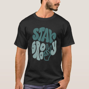 Blijf Groovy Vredesteken Liefde Retro 60S 70S 80S  T-shirt