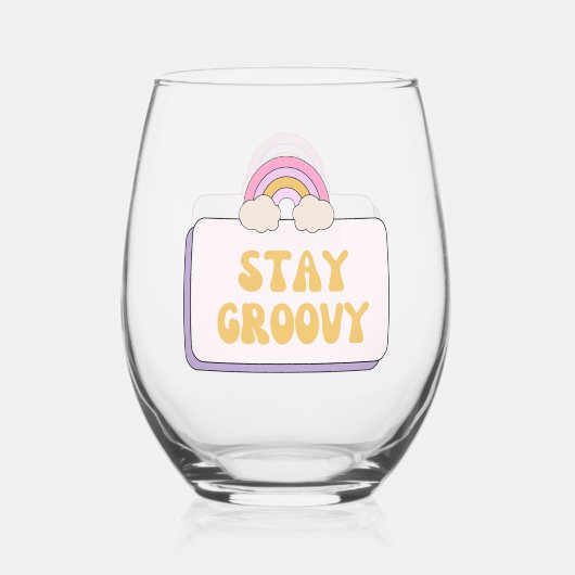 Blijf Groovy Wijnglas Zonder Voet (Voorkant)