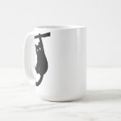 Blijf Hangend Leuke Zwarte Kat Silhouet Koffiemok (Voorkant links)