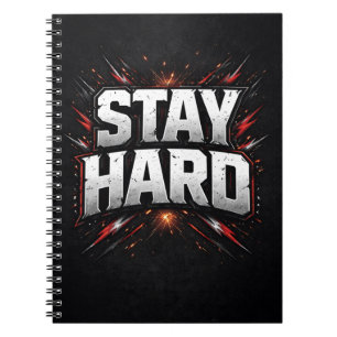 Blijf Hard Motivatie Gym Quote Aggressieve Fitness Notitieboek