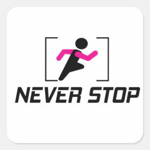 Blijf hard werken aan motivatie design. vierkante sticker