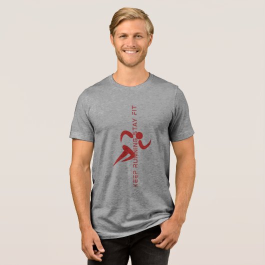 Blijf hardlopen Blijf fit - Motivatie fitness Tri-Blend Shirt (Voorkant volledig)