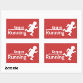 Blijf hardlopen in witte grunge rechthoekige sticker (Vel)