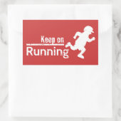 Blijf hardlopen in witte grunge rechthoekige sticker (Tas)