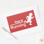 Blijf hardlopen in witte grunge rechthoekige sticker (Envelop)