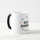 Blijf hardlopen magische mok (Voorkant links)