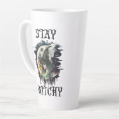 Blijf heks | Heks en Volle Maan Halloween Latte Mok (Linkerhoek)