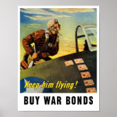 Blijf hem vliegen. Koop Oorlogsobligaties Poster (Voorkant)