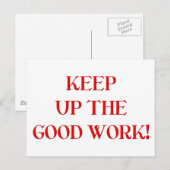 Blijf het goede werk doen! briefkaart (Voorkant / Achterkant)