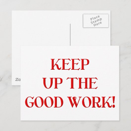 Blijf het goede werk doen! briefkaart (Voorkant / Achterkant)