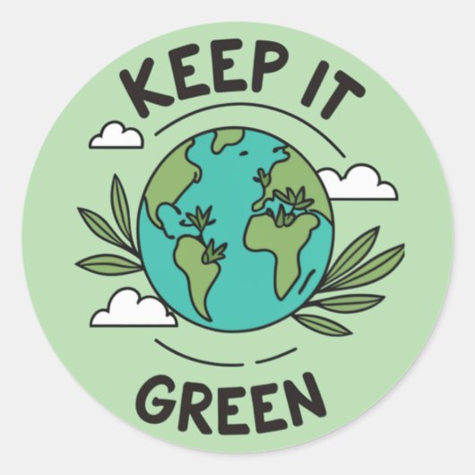 Blijf het groen houden ronde sticker (Voorkant)