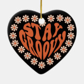 Blijf het hart van de boomgaard met bloemen keramisch ornament (Achterkant)