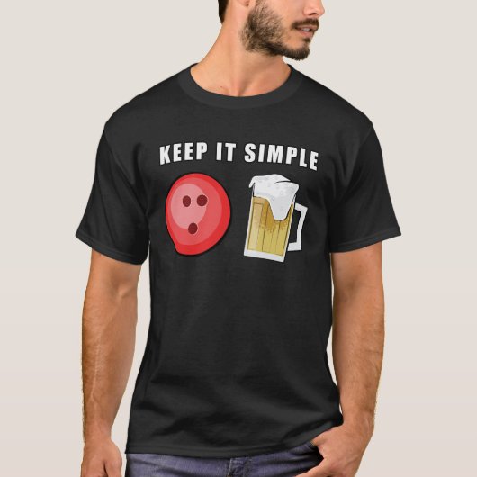 Blijf Het Simpel - Bowling en Bier T-shirt (Voorkant)