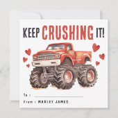 Blijf het verpletteren | Monster Truck Kinder Feestdagenkaart (Voorkant)