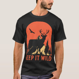 blijf het wild hiking grafisch t-shirt