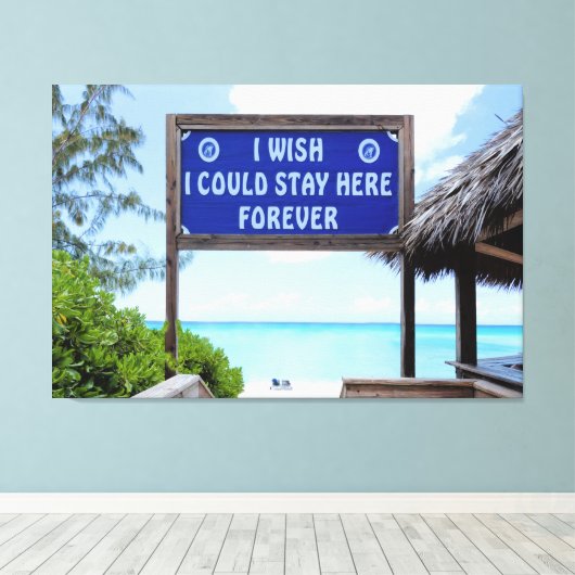 Blijf hier voor altijd canvas afdruk (Insitu (Houten vloer))