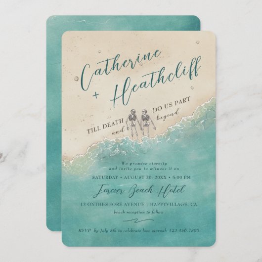 Blijf hier voor altijd met je huwelijksuitnodiging kaart (Voorkant / Achterkant)